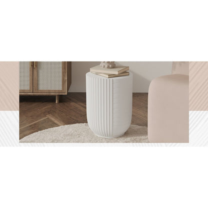 Modern Side End Table Trove Series In White