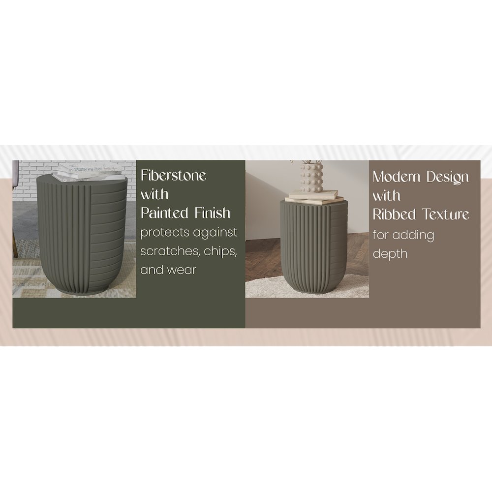 Modern Side End Table Trove Series In Green Grey