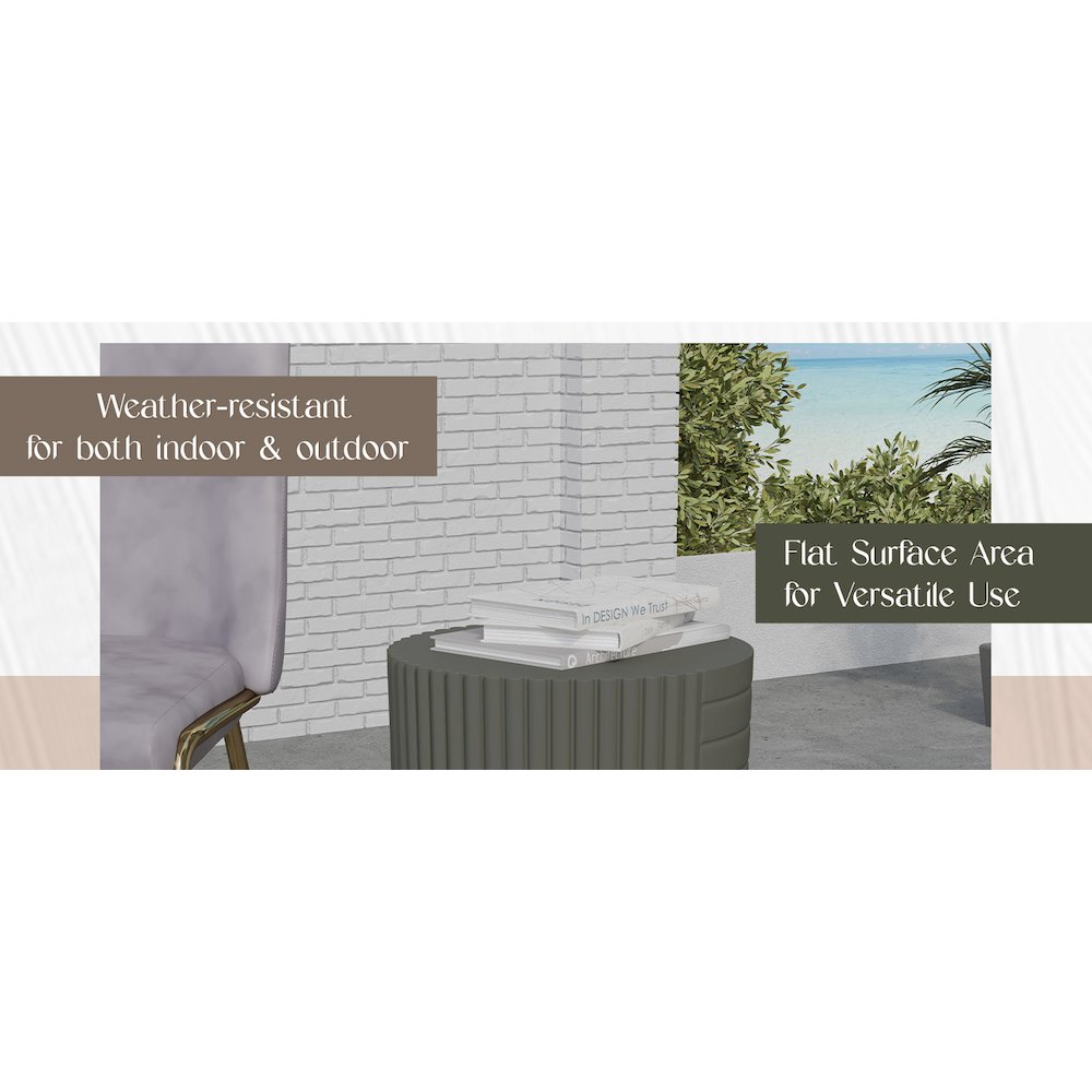 Modern Side End Table Trove Series In Green Grey