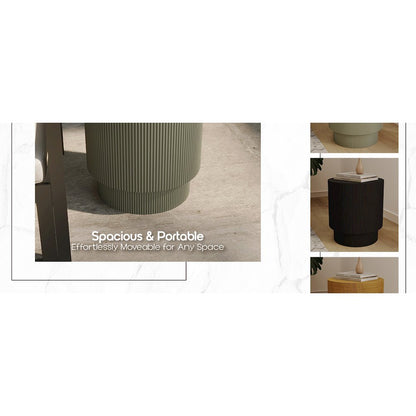 Eden Collection Fiberglass Outdoor Side Table in Olive Green