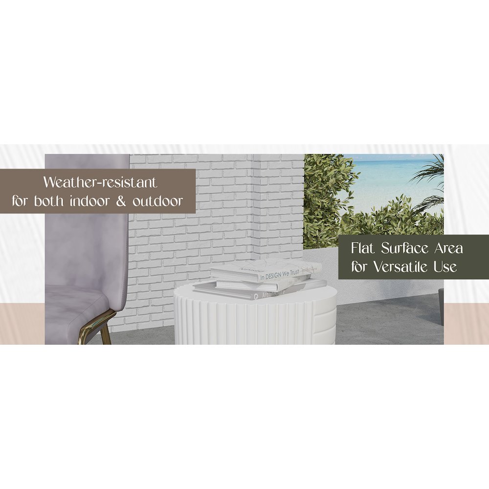 Modern Side End Table Trove Series In White
