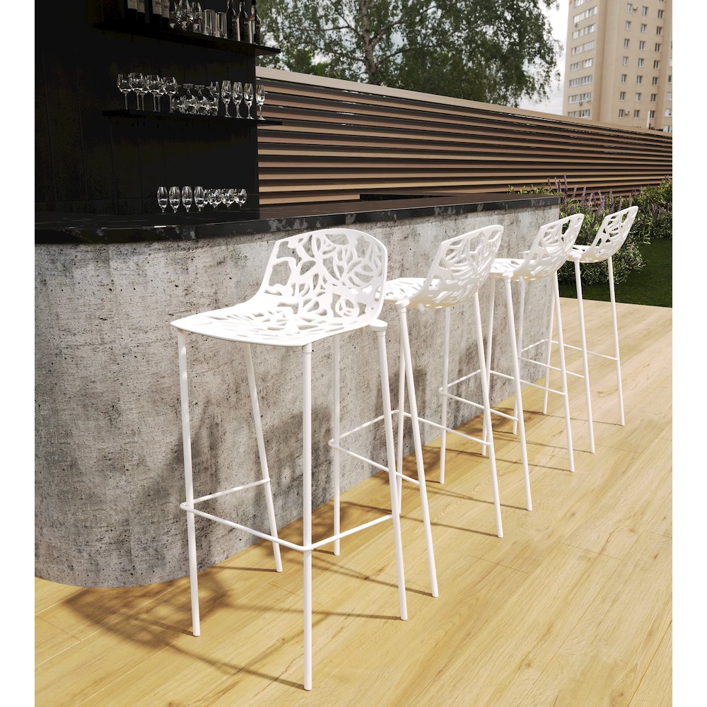 Devon Mid-Century Modern Aluminum Bar Stool