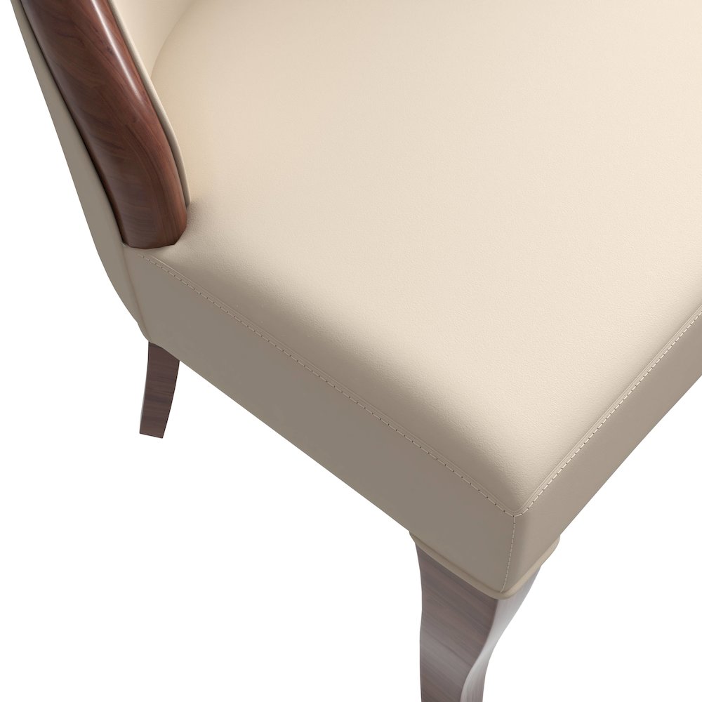 Novara Collection Modern Wooden Dining Chair in Light Toupe Set of 2