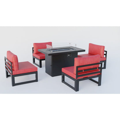 Chelsea 5-Piece Middle Patio Chairs and Fire Pit Table
