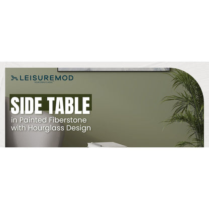 Modern Side End Table Spire Series In White
