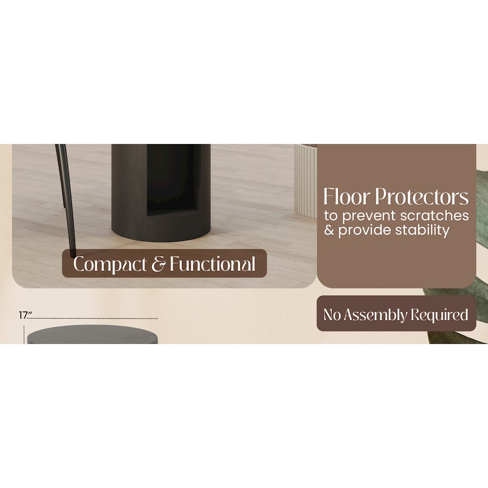 Modern Side End Table Nook Series In Black