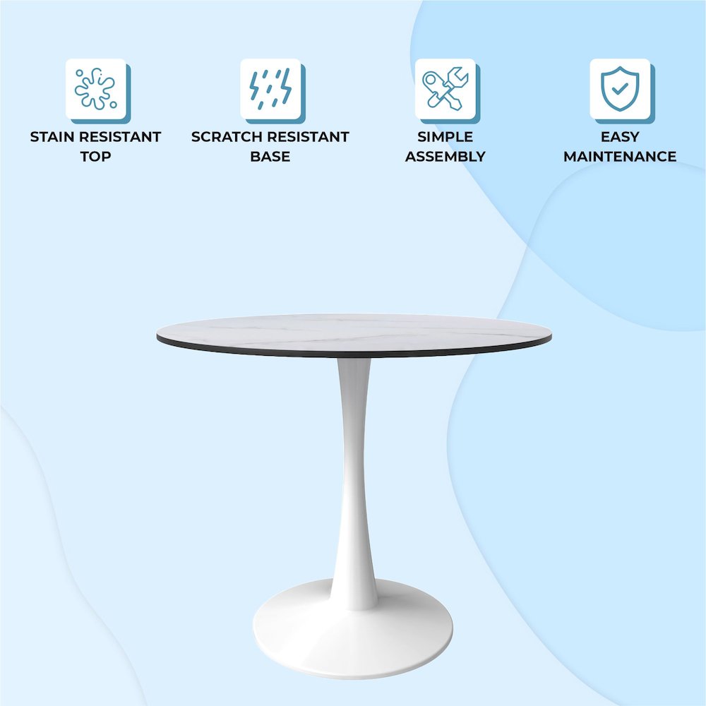 Bristol Mid-Century Modern Round Dining Table