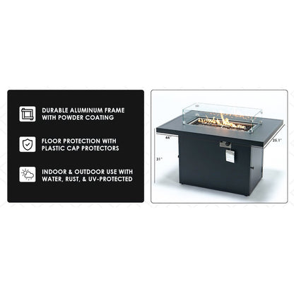 Chelsea 5-Piece Middle Patio Chairs and Fire Pit Table