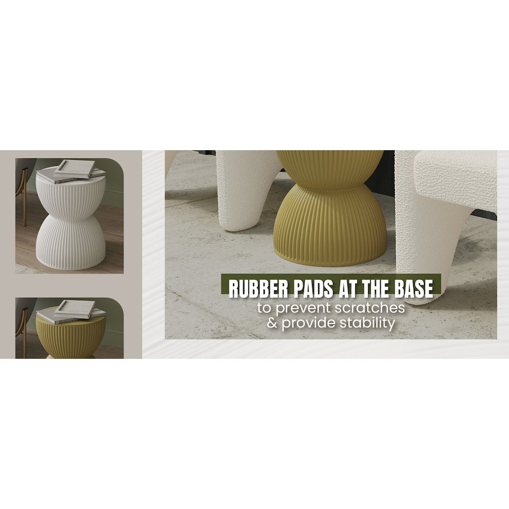 Modern Side End Table Spire Series In Olive Yellow
