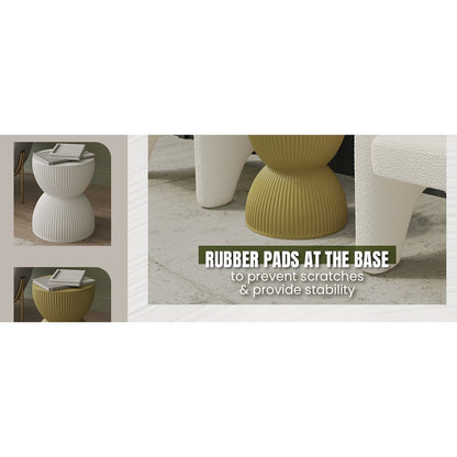 Modern Side End Table Spire Series In Olive Yellow