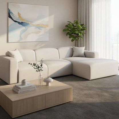 Whisper 4-Seater Conversation Set With a Chaise Lounge Chair in Beige