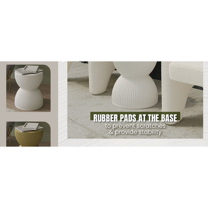 Modern Side End Table Spire Series In White
