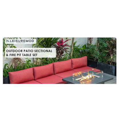 Chelsea 5-Piece Middle Patio Chairs and Fire Pit Table