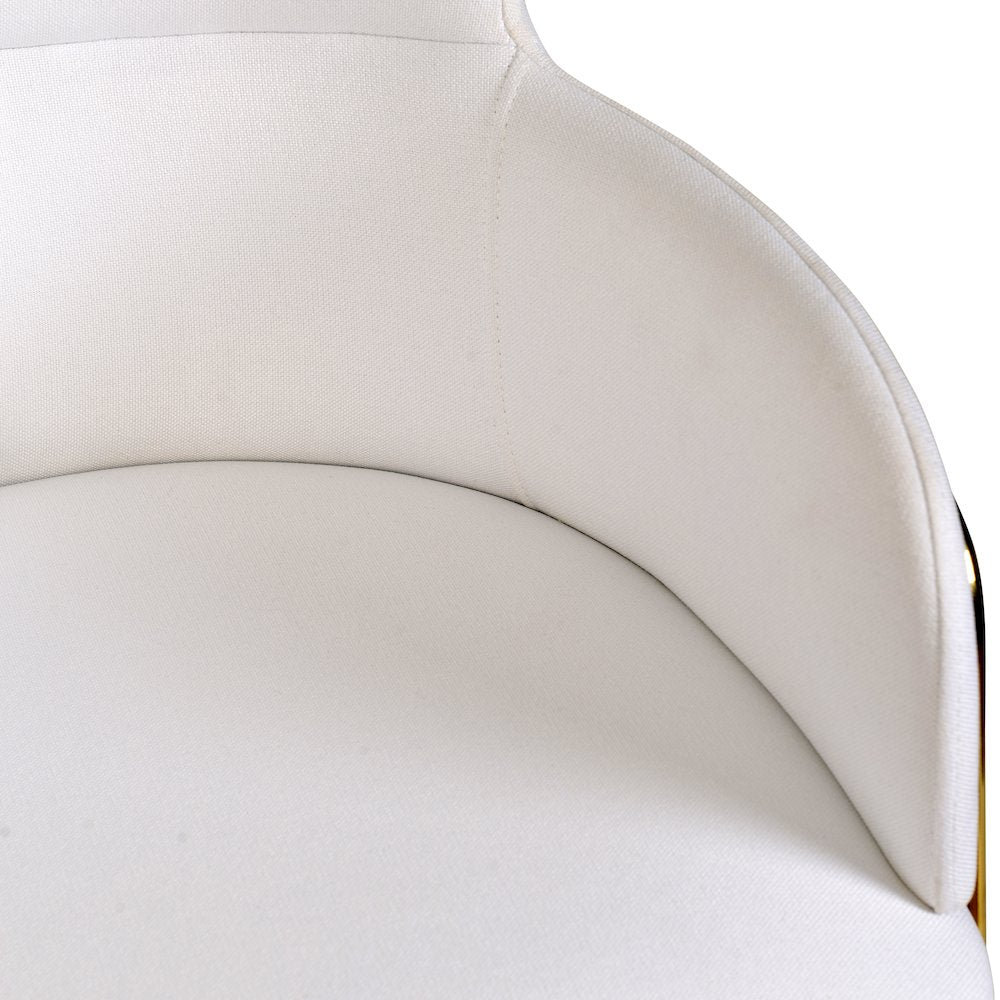 Axis Collection Modern Gold Bar height Chair in White