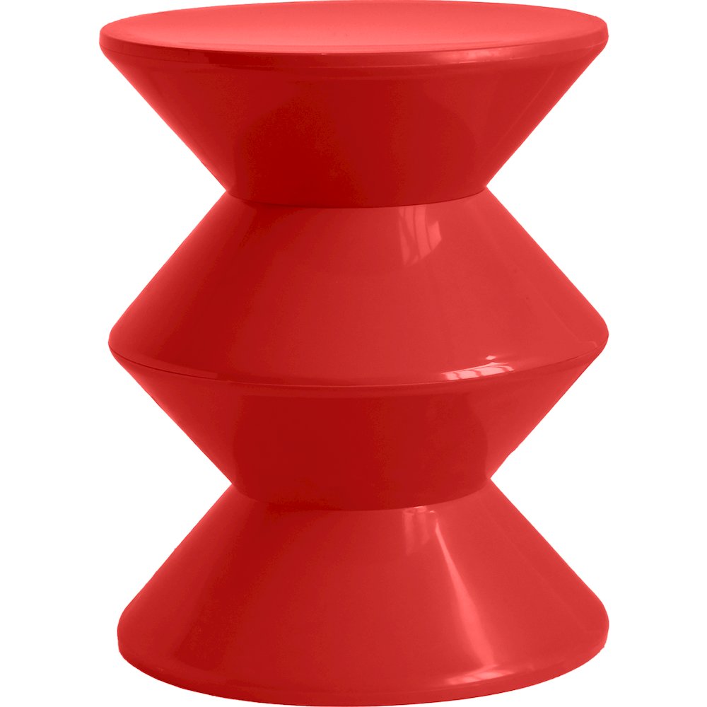 Aura Modern Plastic Side End Table, Indoor/Outdoor Use, Red