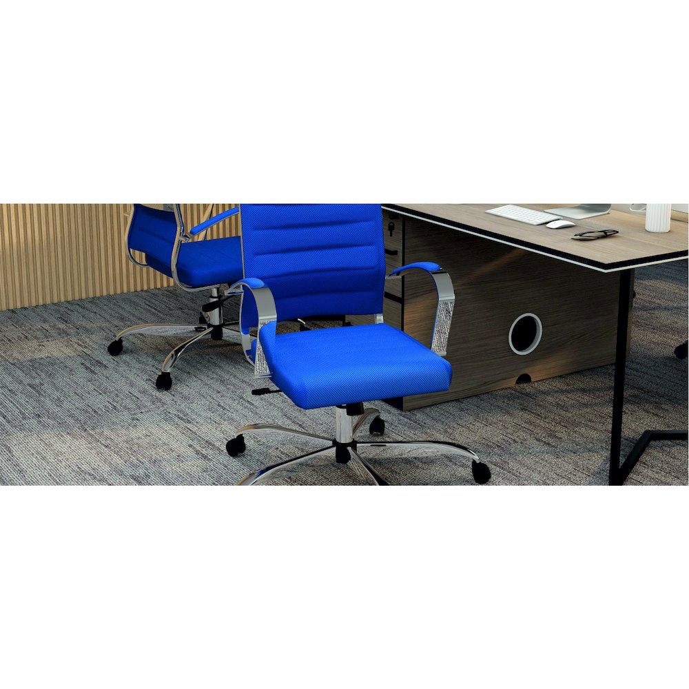 Benmar Home Mesh Office Chair in Navy Blue