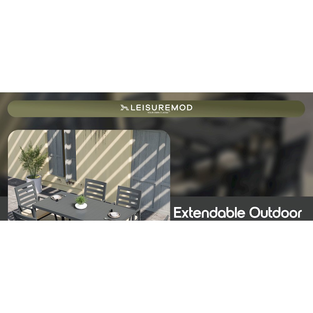 Marlin Extenable outdoor Dining Table 78-118 in Black