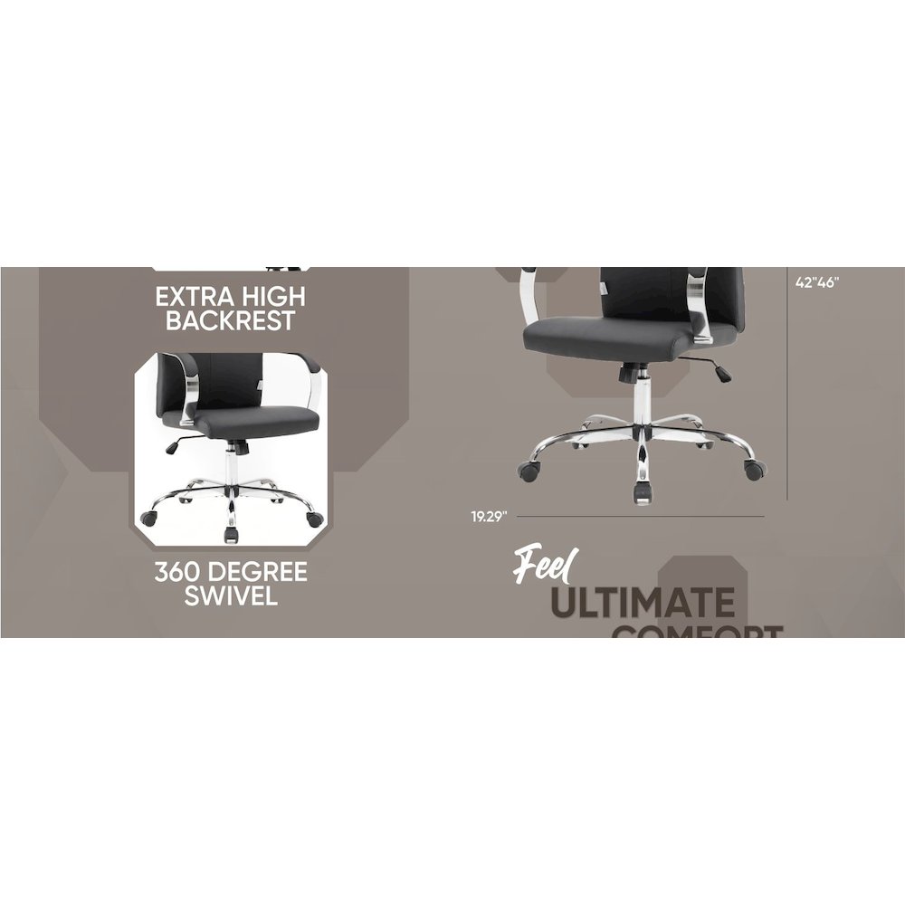 Sonora Modern High-Back Leather Office Chair