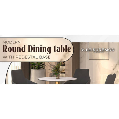 Bristol 27" round dining table Gold Base With White Top