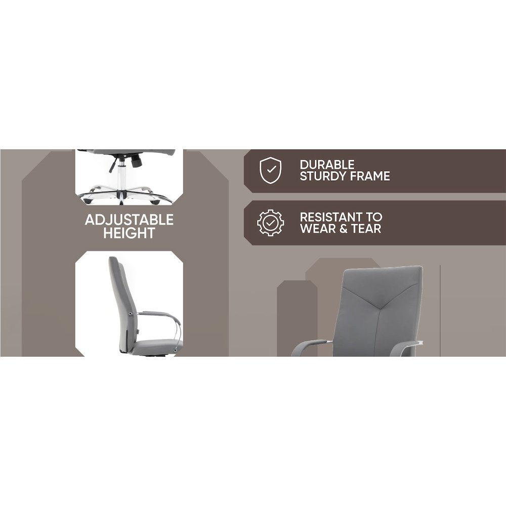 Sonora Modern High-Back Leather Office Chair