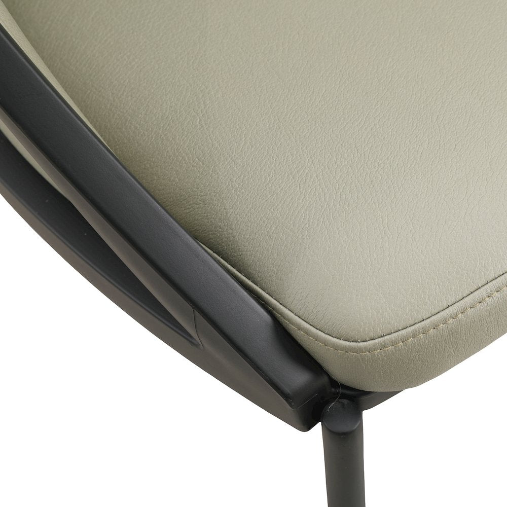 Urbane Collection Modern Dining Chair With Olive Green - Set of 2