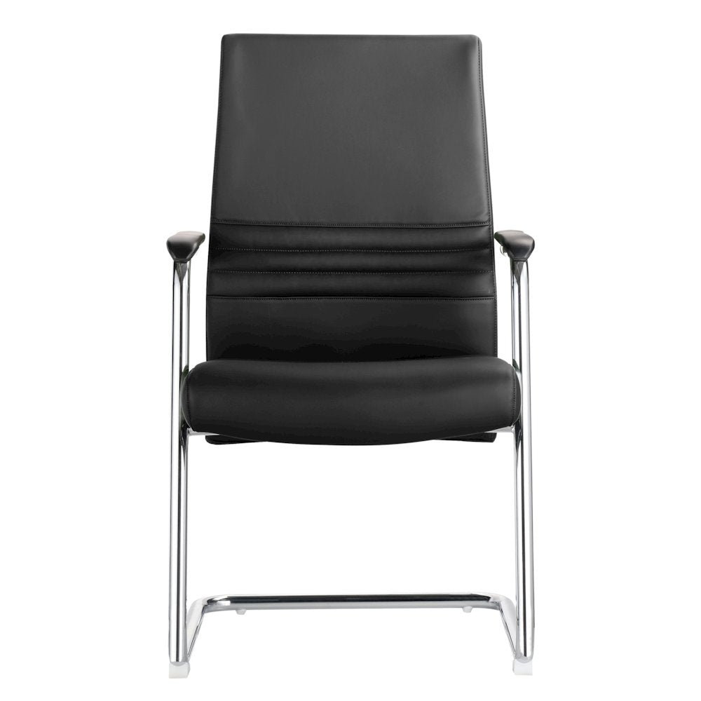 Aleen Series Guest Office Chair In Black Leather