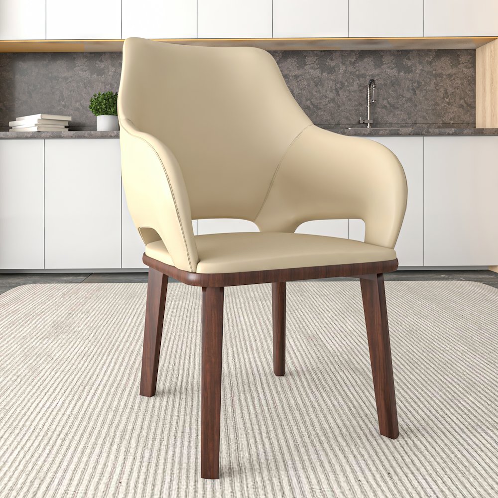 Vivara Collection Modern Dining Chair in Off White Set of 2