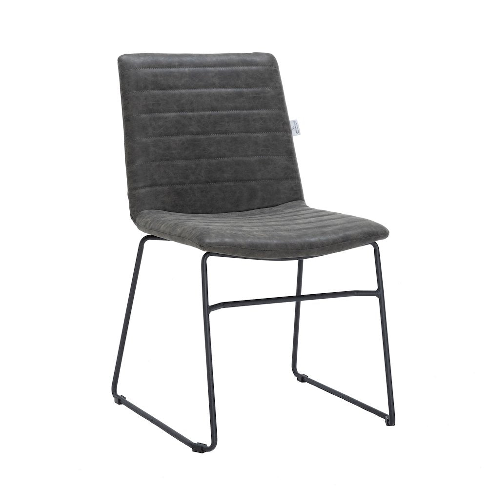 Zylar Series Office Guest Chair in Charcoal Leather