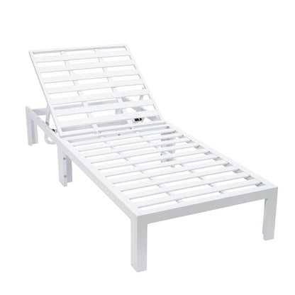 Chelsea Modern Outdoor White Chaise Lounge Chair With Cushions Set of 2