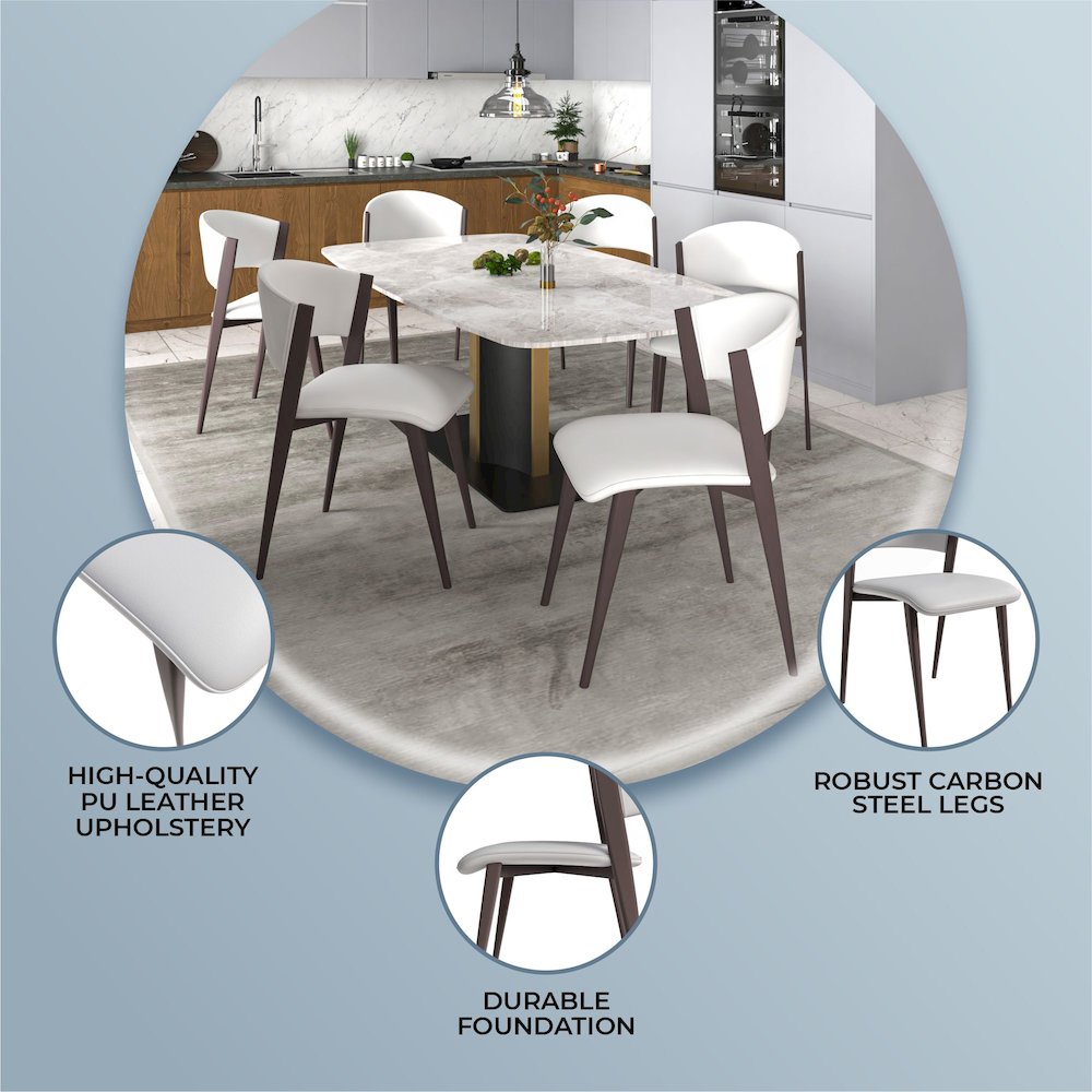 Aspen Collection Modern Dining Chair in White
