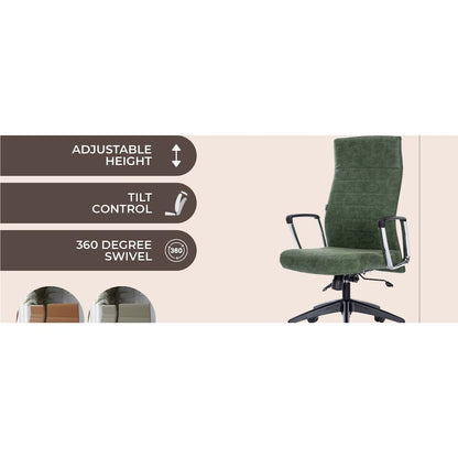 Hilton Leather Office Chair in Green