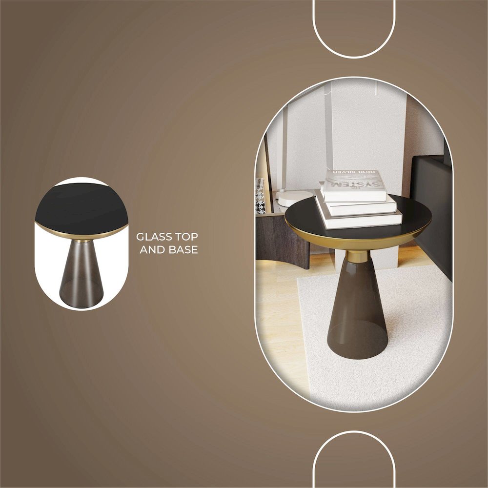 Hyalus Collection Glass Side table in Smoke