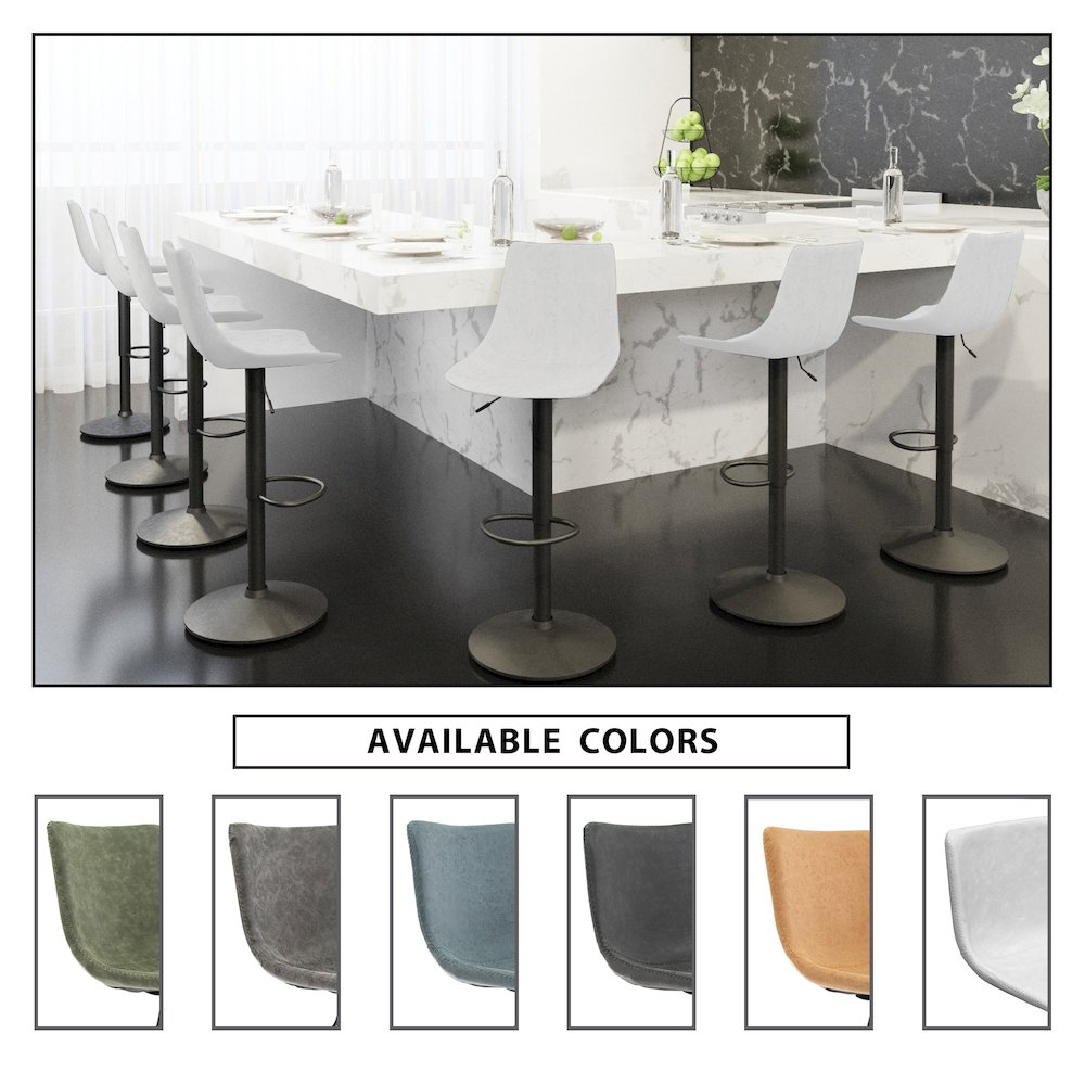 Tilbury Modern Adjustable Bar Stool in Light Grey