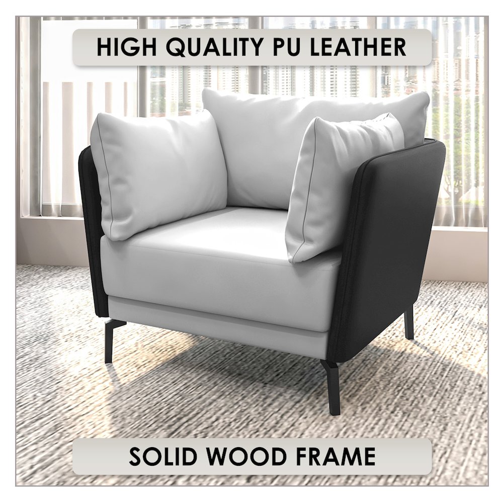 Luxify Collection Single Seater Sofa in Black/Grey
