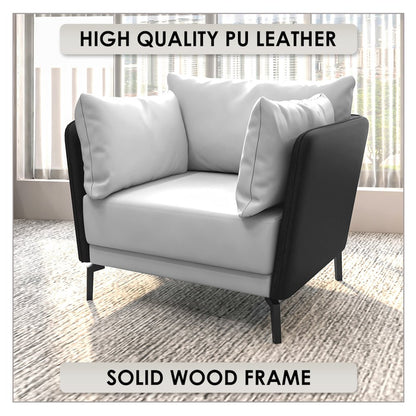 Luxify Collection Single Seater Sofa in Black/Grey