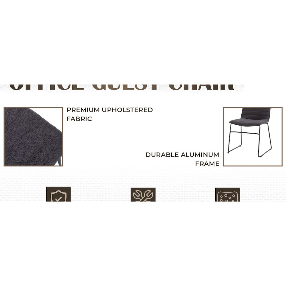 Zylar Series Office Guest Chair in Brown Fabric