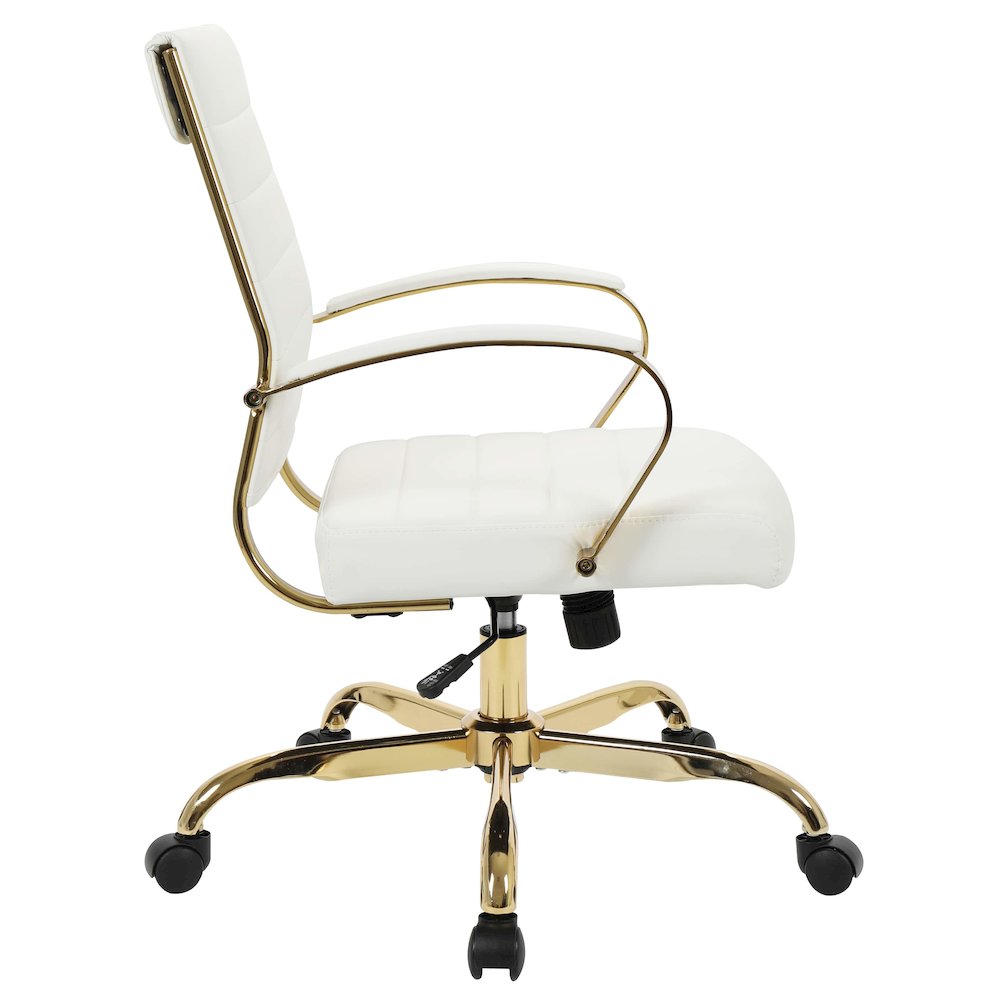 Benmar Home Leather Office Chair With Gold Frame
