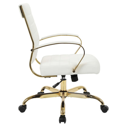 Benmar Home Leather Office Chair With Gold Frame