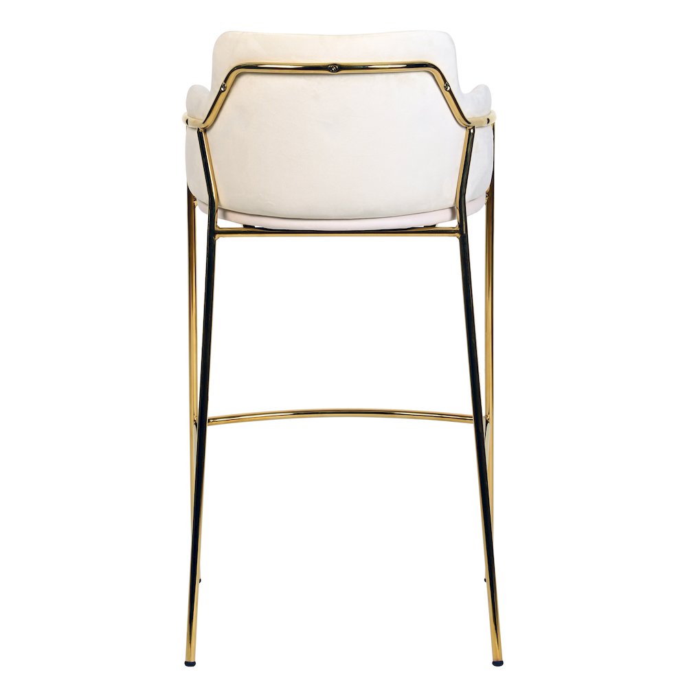 Axis Collection Modern Gold Bar height Chair in Biege