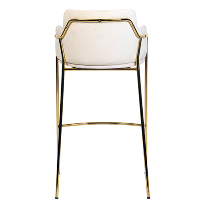 Axis Collection Modern Gold Bar height Chair in Biege