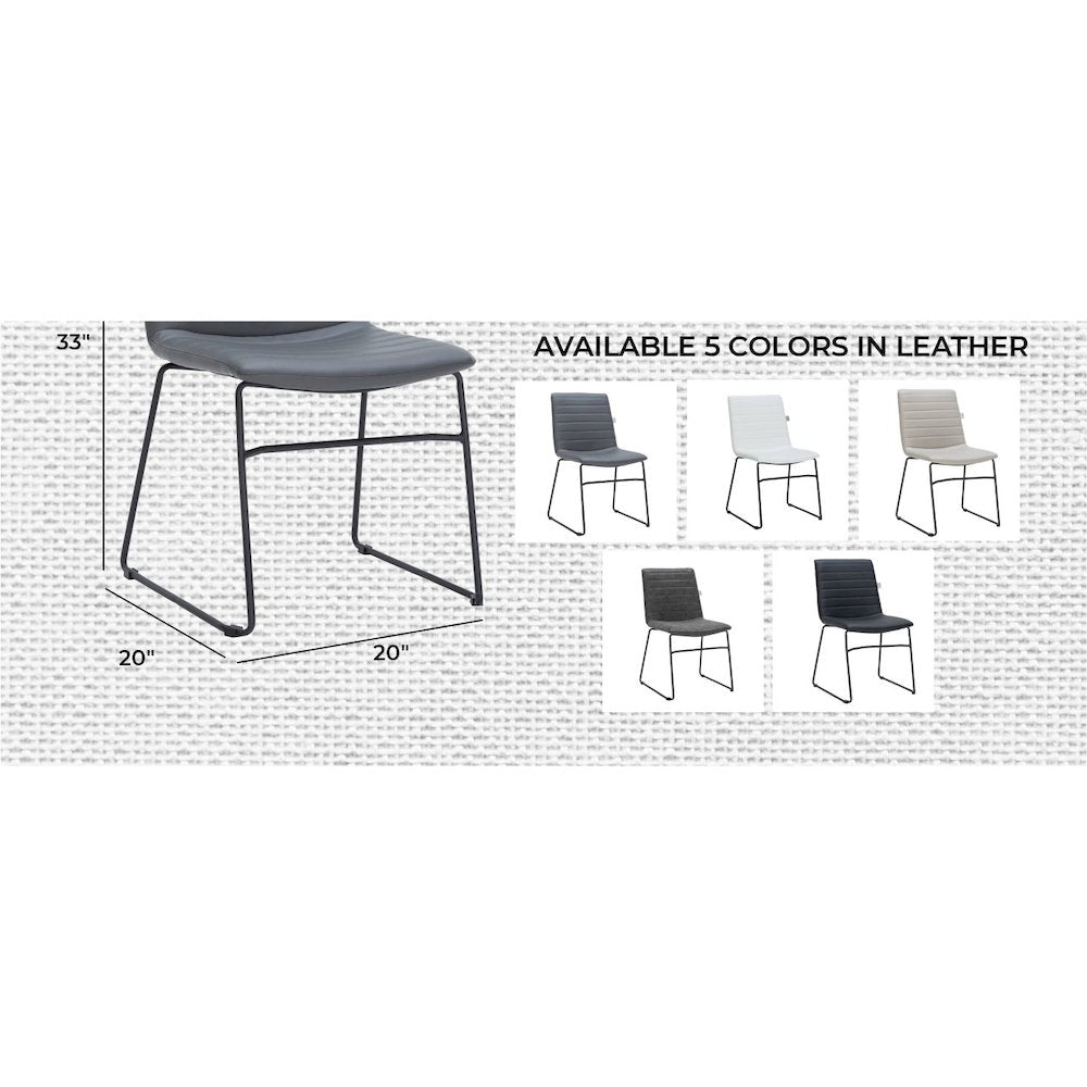 Zylar Series Office Guest Chair in Grey Leather