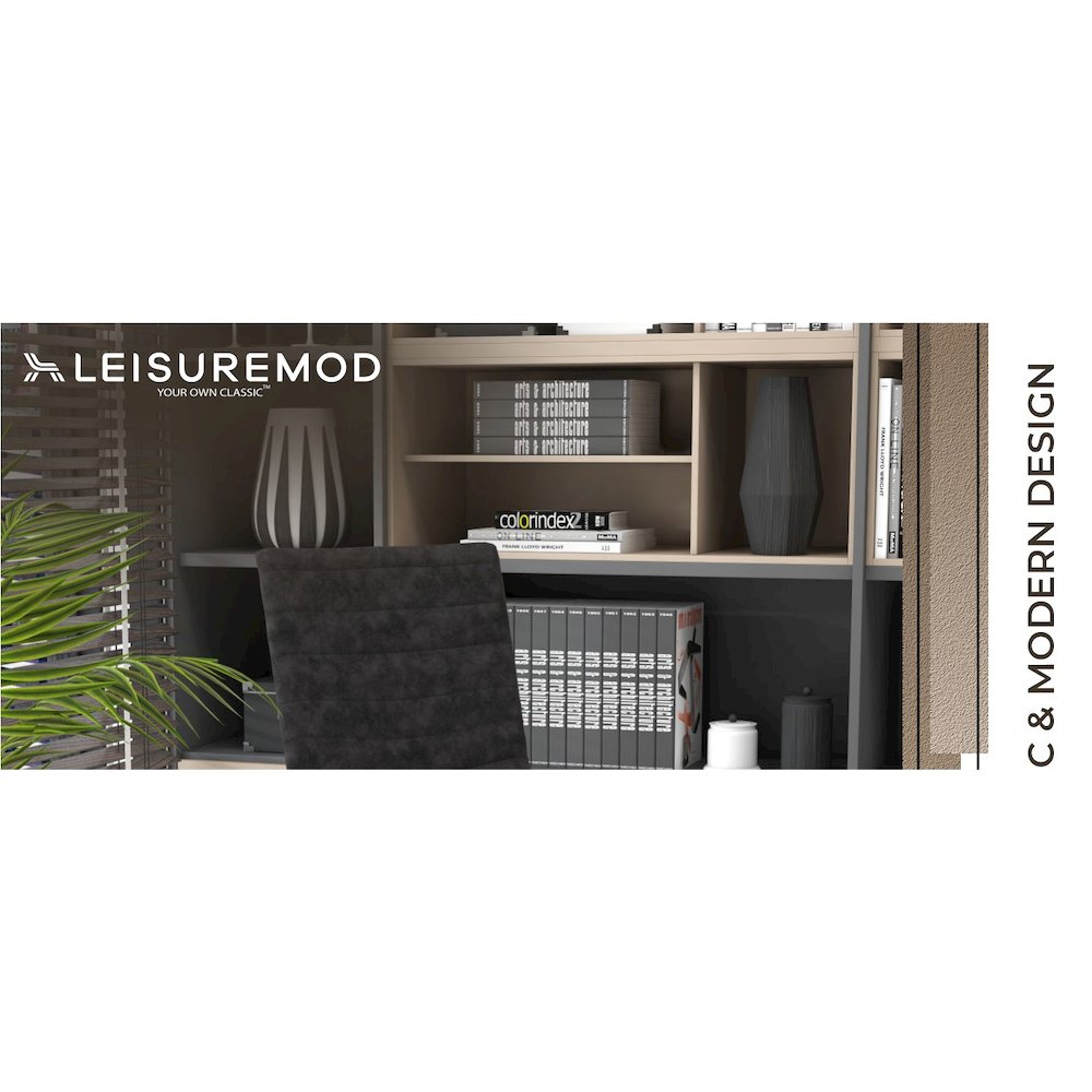 Zylar Series Office Guest Chair in Charcoal Leather
