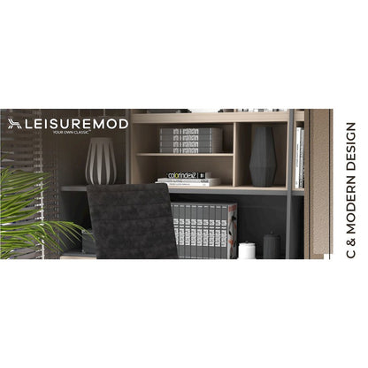 Zylar Series Office Guest Chair in Charcoal Leather