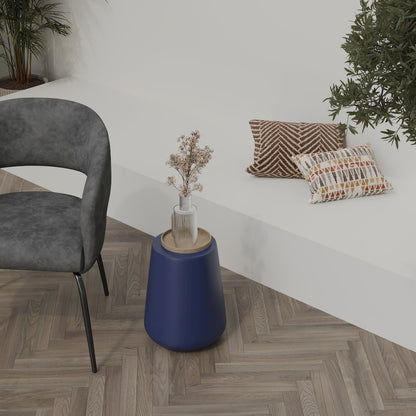 Modern Side End Table Glint Series In Saphire Blue