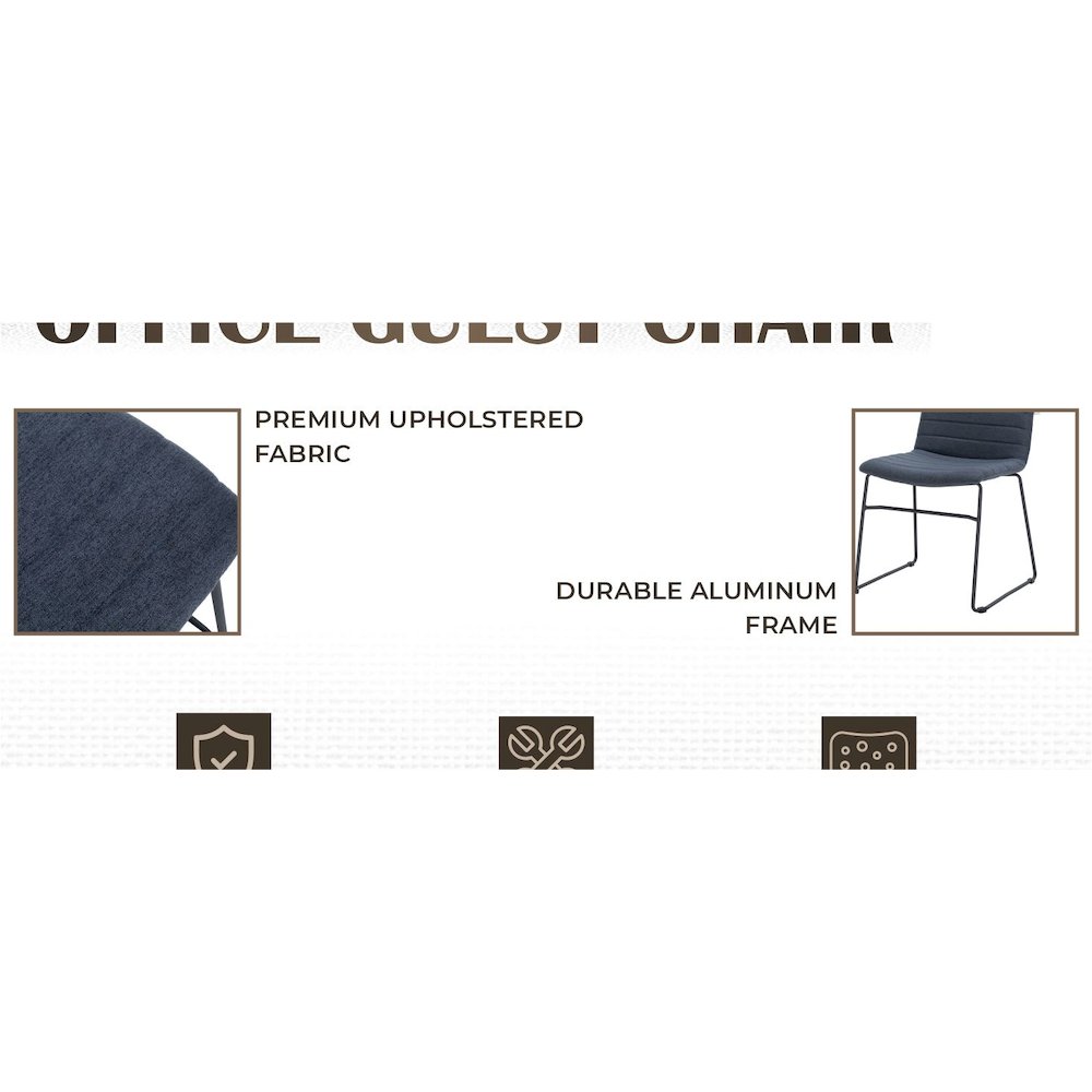 Zylar Series Office Guest Chair in Dark Blue Fabric