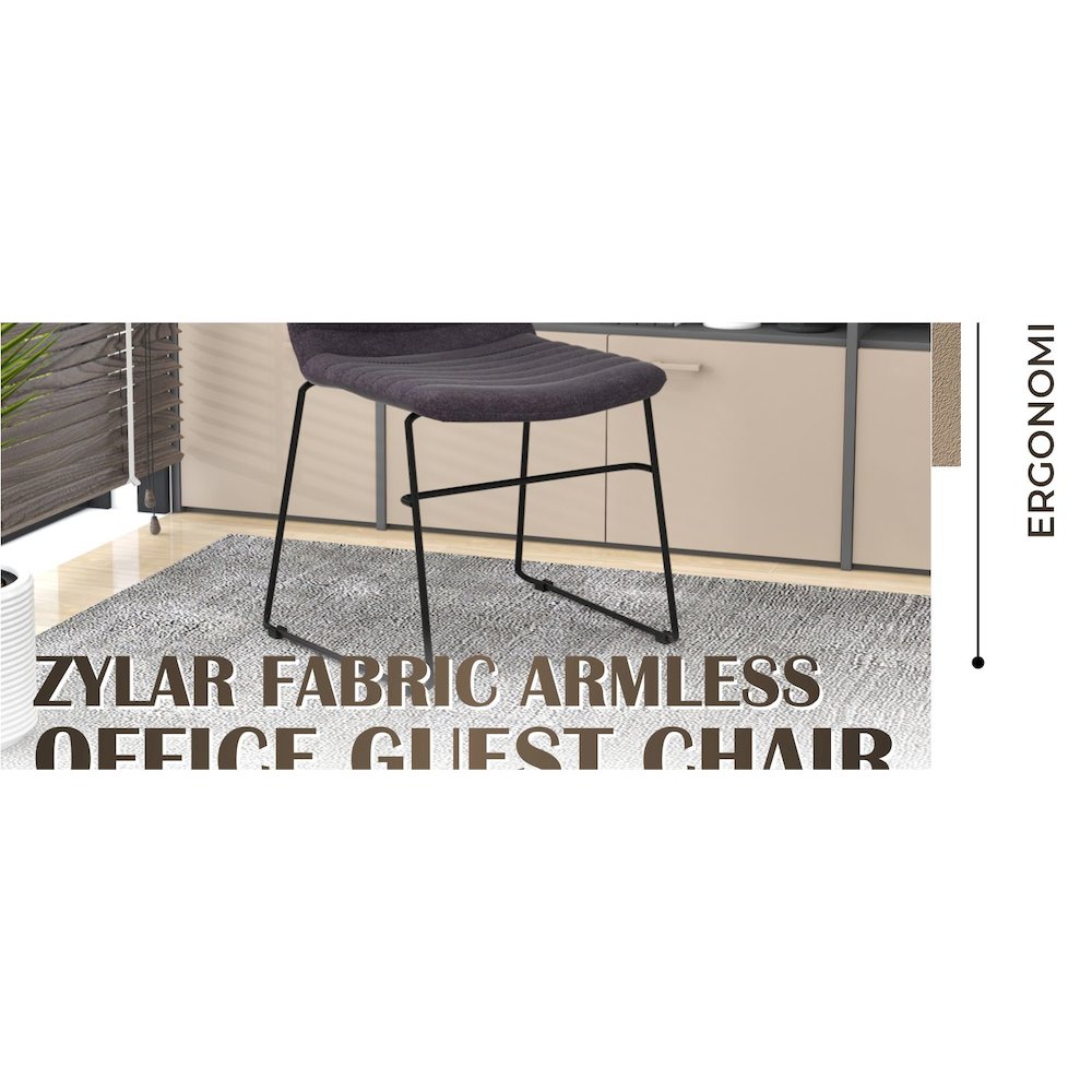 Zylar Series Office Guest Chair in Brown Fabric