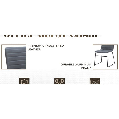 Zylar Series Office Guest Chair in Grey Leather