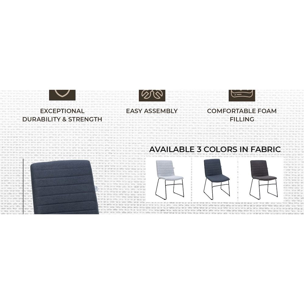 Zylar Series Office Guest Chair in Dark Blue Fabric