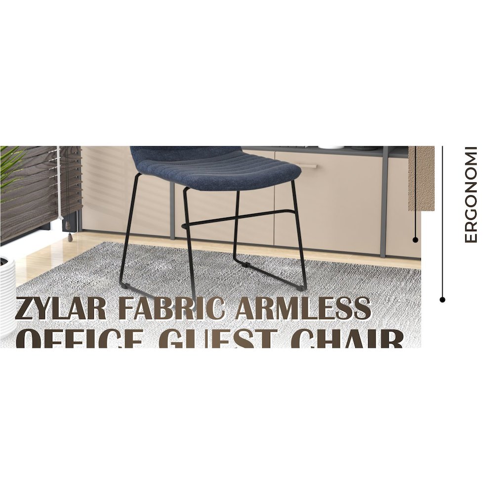 Zylar Series Office Guest Chair in Dark Blue Fabric