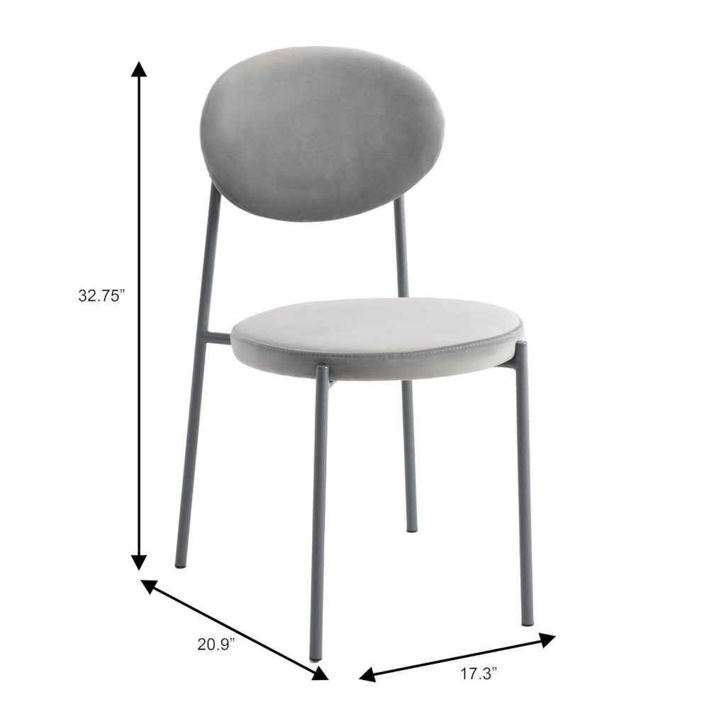 Euston Modern Velvet Dining Chair with Grey Steel Frame